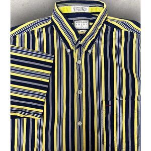 Vintage Windsor Shirt Company Stripe Short Sleeve Button Up‎ Shirt Size Medium